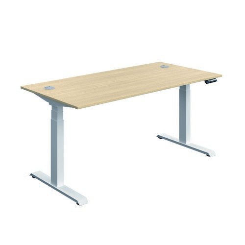 Serrion Connect Dual Motor Sit Stand Oak/White