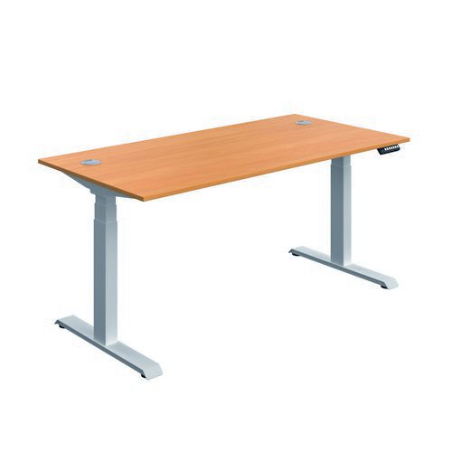 Serrion Connect Dual Motor Sit Stand Beech/Silver