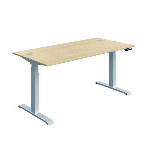 Serrion Connect Dual Motor Sit Stand Oak/Silver