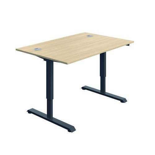 Serrion Connect Single Motor Sit Stand Oak/Black