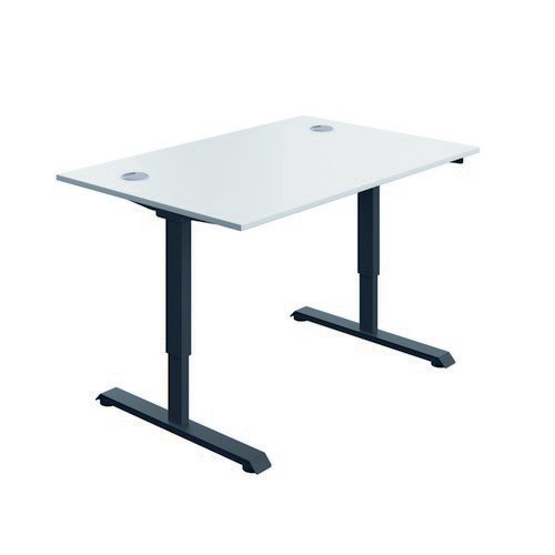 Serrion Connect Single Motor Sit Stand White/Black