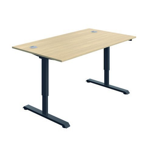 Serrion Connect Single Motor Sit Stand Oak/Black