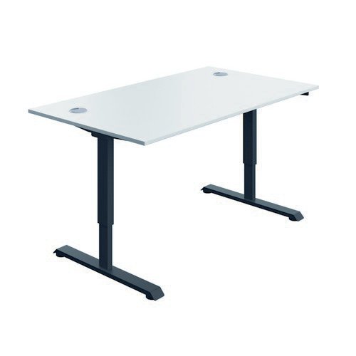 Serrion Connect Single Motor Sit Stand White/Black