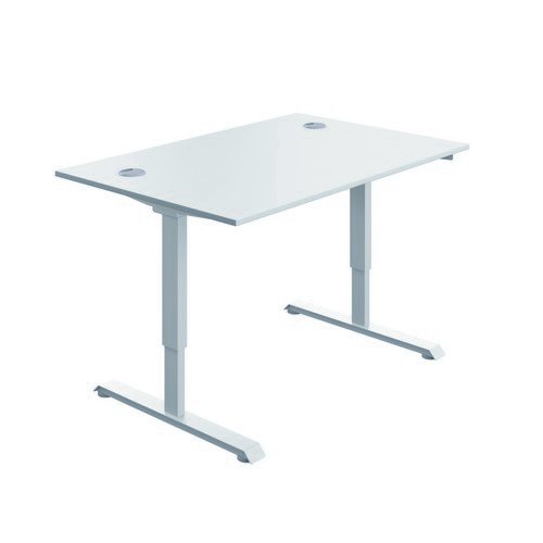 Serrion Connect Single Motor Sit Stand White/White