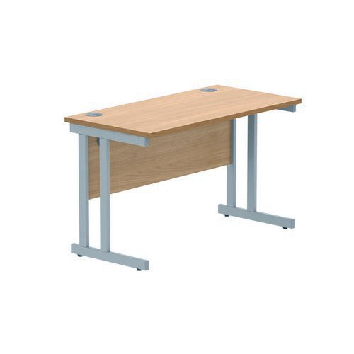 Rectangular Double Upright 1200X600 Beech/Silver
