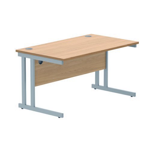 Rectangular Double Upright 1400X800 Beech/Silver