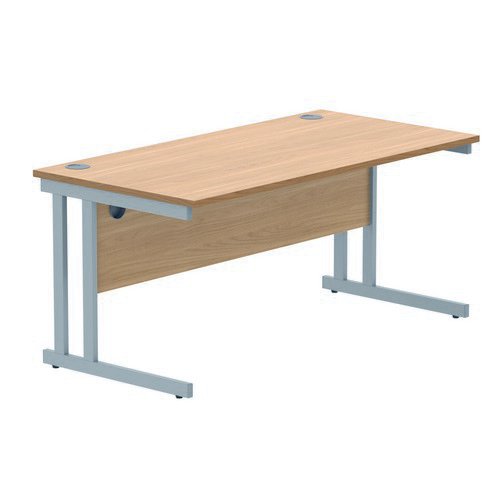 Rectangular Double Upright 1600X800 Beech/Silver