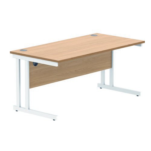 Rectangular Double Upright 1600X800 Beech/White