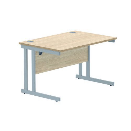 Rectangular Double Upright 1200X800 Oak/Silver
