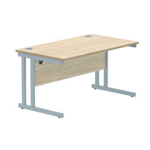 Rectangular Double Upright 1400X800 Oak/Silver
