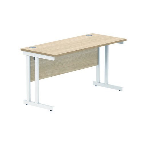 Rectangular Double Upright 1400X600 Oak/White