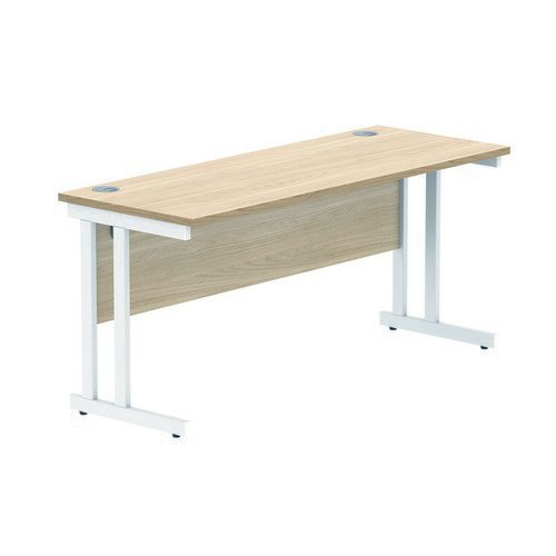 Rectangular Double Upright 1600X600 Oak/White