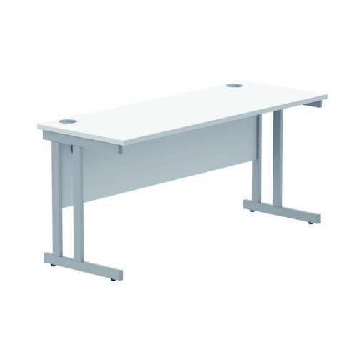 Rectangular Double Upright 1600X600 White/Silver