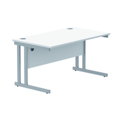 Rectangular Double Upright 1400X800 White/Silver