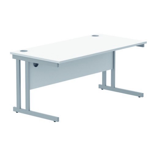 Rectangular Double Upright 1600X800 White/Silver
