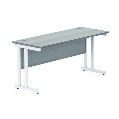 Rectangular Double Upright 1600X600 Grey Oak/White