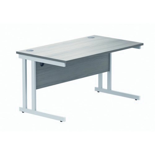 Rectangular Double Upright 1400X800 Grey Oak/White