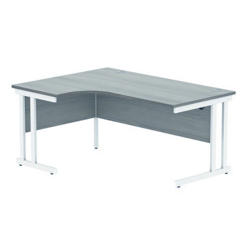 Right Hand Corner Double Upright 1600X1200 Grey Oak/White
