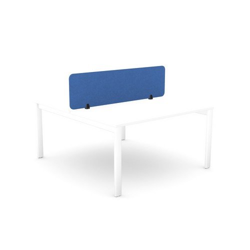 PET Desk Mounted Acoustic Screen Straight Top 1390x400 Blue