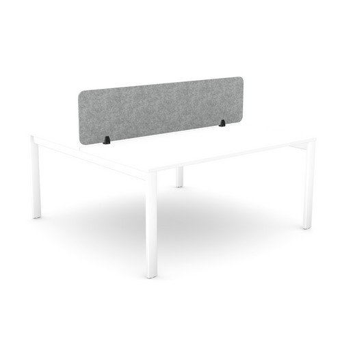 PET Desk Mounted Acoustic Screen Straight Top 1590x400 Grey