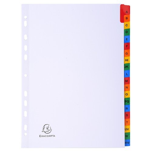 Indices 20 Part AZ Coloured Tabs White