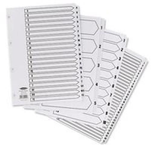 Concord Classic Index Mylar-Reinforced Punched 4 Holes 1-10 A4 White