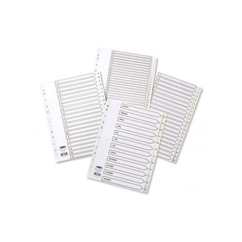 Concord 1-20 Numeric Index Polypropylene A4 White Printed File Dividers DV9678