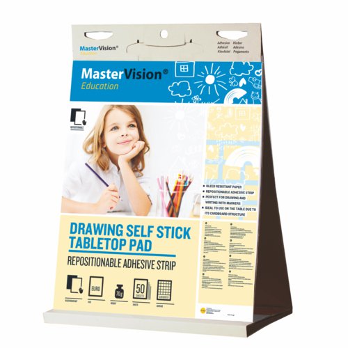 MasterVision Education Drawing Table Top Pad with 20 Sheets