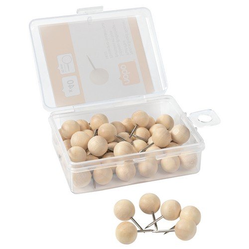 Nobo Notice Board Wooden Push Pins 40pcs