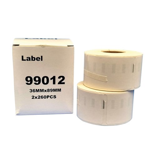 Dymo Compatible 99012 White Large Address Label 89mm x 36mm  260/roll Label Tapes DY2502