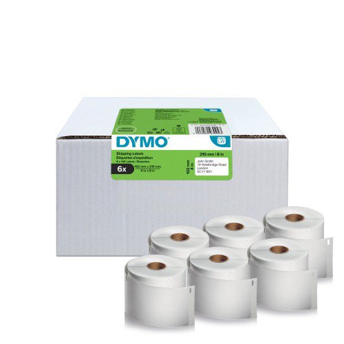 Dymo LabelWriter DHL Shipping Labels 140 Per Roll 102x210mm SelfAdhesive White (Pack of 6) 2177565 Label Tapes DY2511
