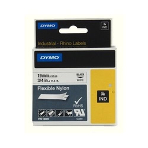 Dymo Black on White Rhino Flexible Nylon Tape 19mm x 3.5m