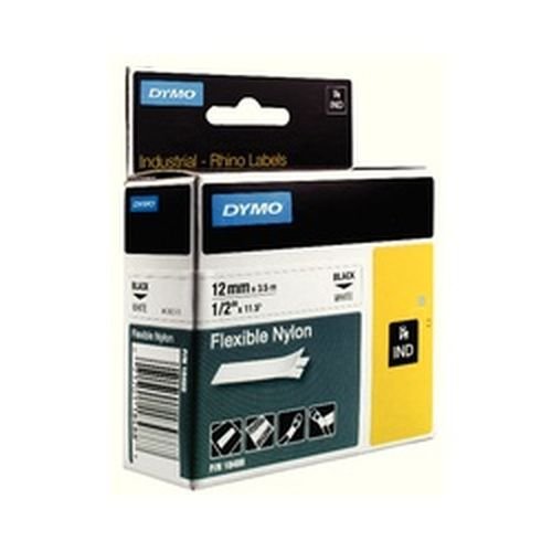 Dymo Rhino PRO Industrial Tape Flexible Nylon 12mm Black on White