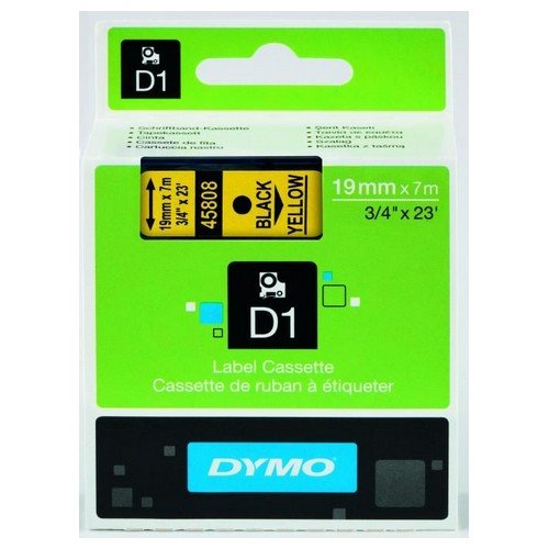 Dymo D1 Labelmaker Tape 19mmx7m Black on Yellow