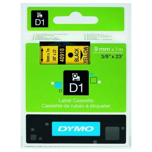 Dymo D1 Labelmaker Tape 9mmx7m Black on Yellow