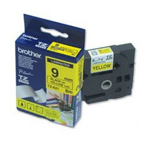 Brother PTouch Tape TZ621 9mm Black/Yellow Label Tapes DY9719