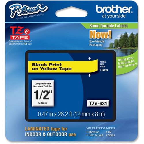 Brother PTouch Tape TZe631 12mm Black/Yellow