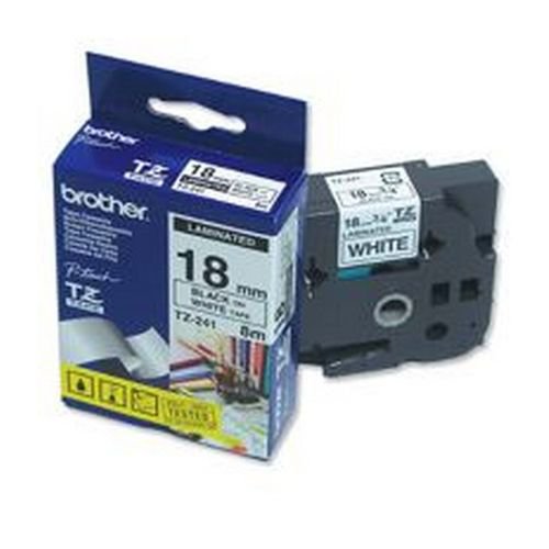 Brother PTouch Tape TZ241 18mm Black/White Label Tapes DY9735