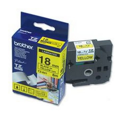 Brother PTouch Tape TZ641 18mm Yellow/Black Label Tapes DY9736