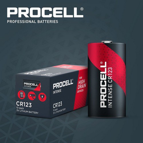 Procell Intense CR123 Battery Pk10 Disposable Batteries EA2202