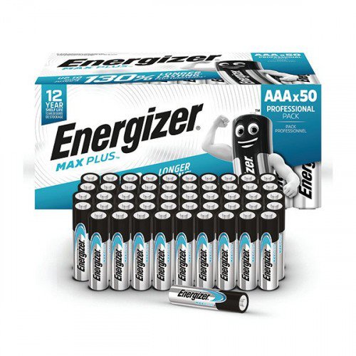 Energizer Max Plus AAA Alkaline Batteries (Pack of 50) E303865600 Disposable Batteries EA2207