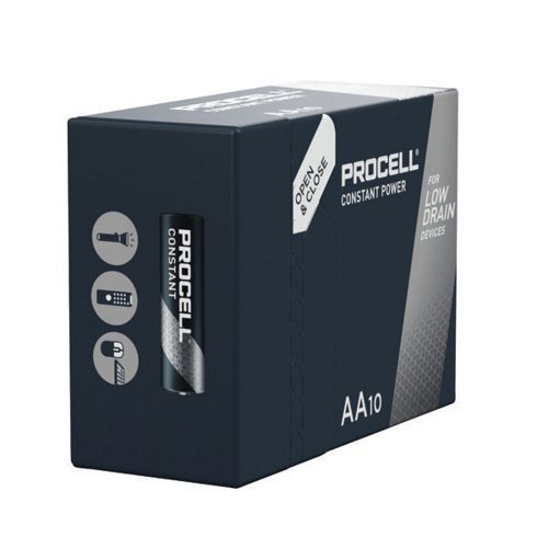 Duracell Procell Constant AA Battery (Pack of 10) 5000394149151 Disposable Batteries EA2401