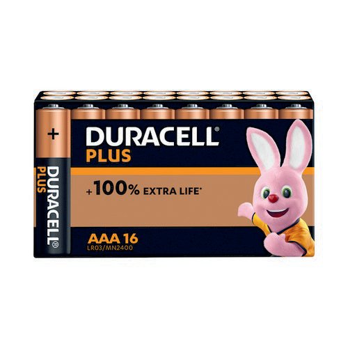 Duracell Plus AA Battery Alkaline 100% Extra Life (Pack of 16) 5009375