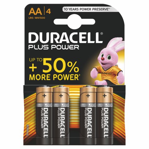 Duracell Duralock Plus Power Batteries AA Pack 4