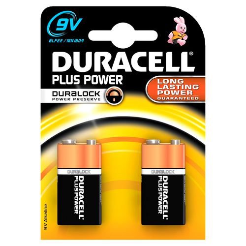 Duracell Duralock Plus Power Batteries 9V Pack 2    15035005