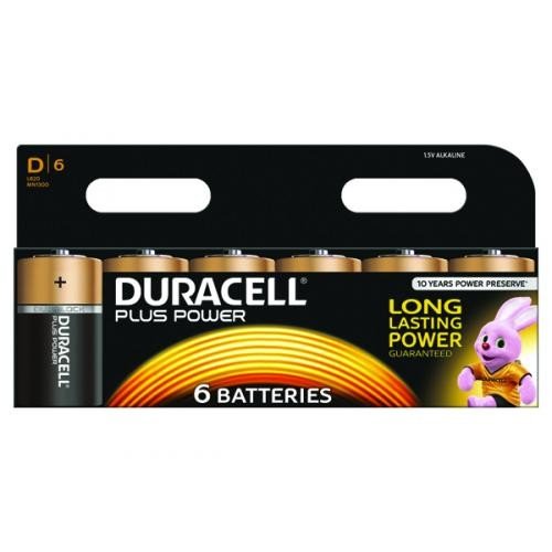 Duracell Standard Alkaline D Size Batteries Pack 6