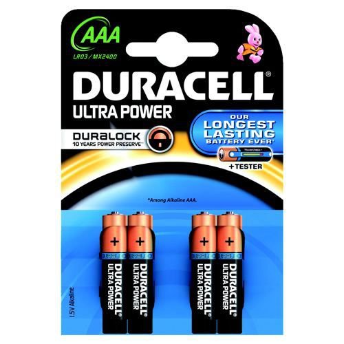 Duracell Duralock Ultra Power Batteries AAA Pack 4