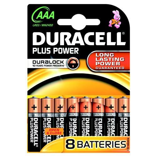 Duracell Duralock Plus Power Batteries AAA Pack 8