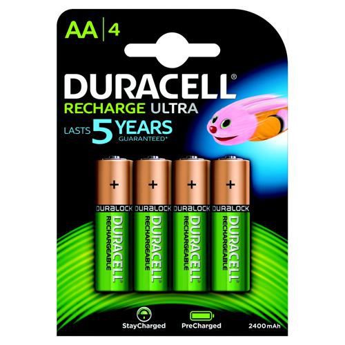 Duracell Stay Charged Rechargeable Battery AA Pack 4