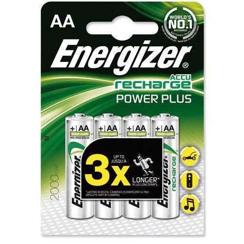 Energizer Battery Rechargeable NiMH Capacity 2000mAh HR6 1.2V AA Pack 4